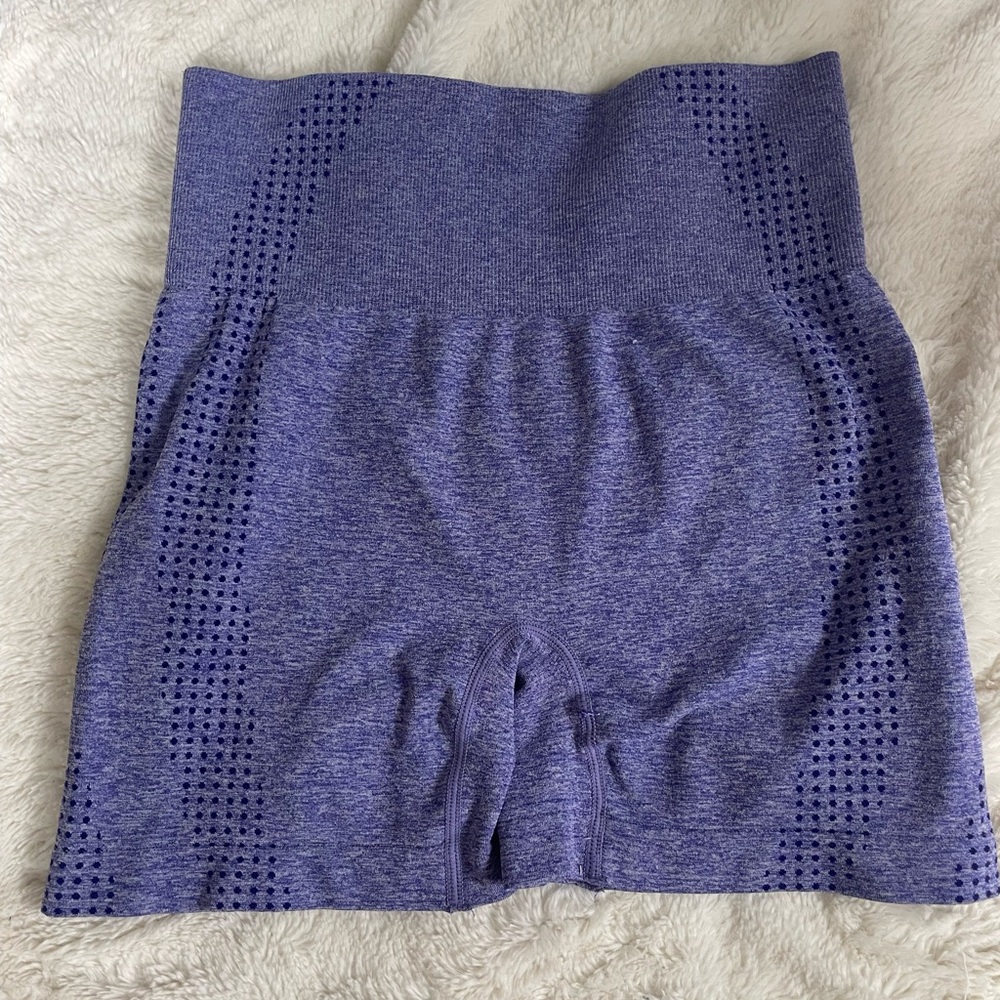 Purple High-Waisted Workout Shorts
